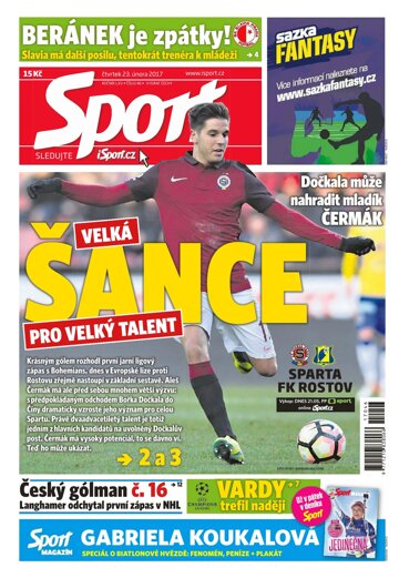Obálka e-magazínu Sport 23.2.2017