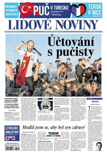Obálka e-magazínu Lidové noviny 18.7.2016