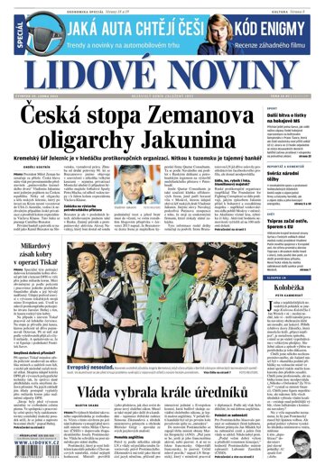 Obálka e-magazínu Lidové noviny 29.1.2015