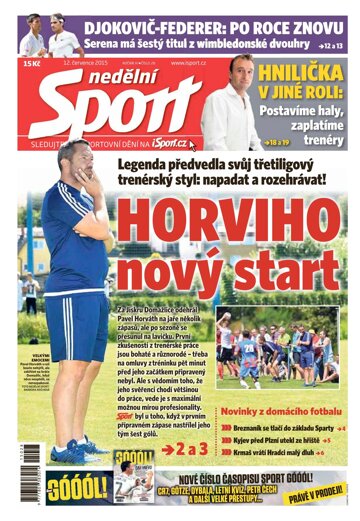 Obálka e-magazínu Nedělní Sport 12.7.2015