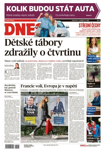 Obálka e-magazínu MF DNES Střední Čechy - 23.4.2022