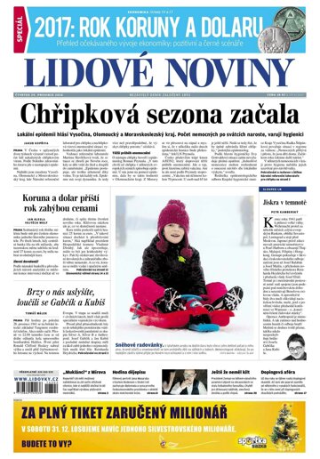 Obálka e-magazínu Lidové noviny 29.12.2016