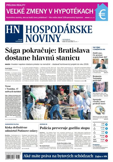 Obálka e-magazínu Hospodárske noviny 19.03.2015