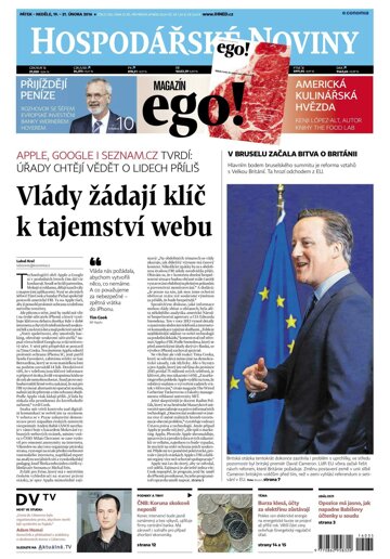 Obálka e-magazínu Hospodářské noviny 035 - 19.2.2016