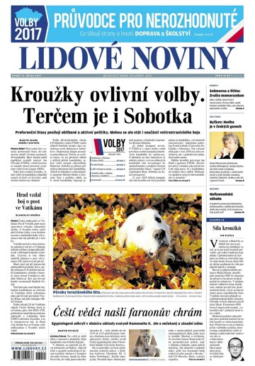 Obálka e-magazínu Lidové noviny 17.10.2017