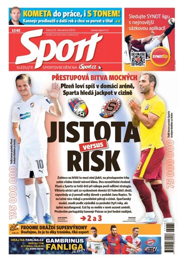 Obálka e-magazínu Sport 21.7.2015