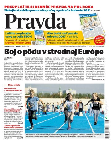 Obálka e-magazínu Pravda 1. 10. 2016