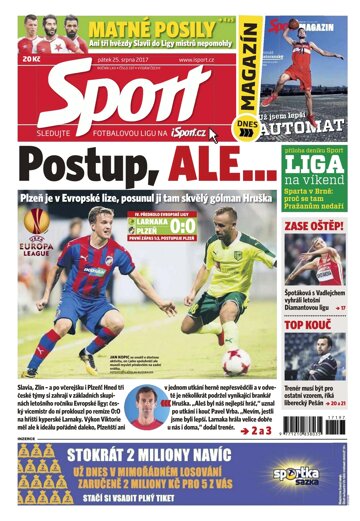 Obálka e-magazínu Sport 25.8.2017