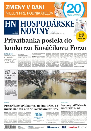 Obálka e-magazínu Hospodárske noviny 30.01.2018