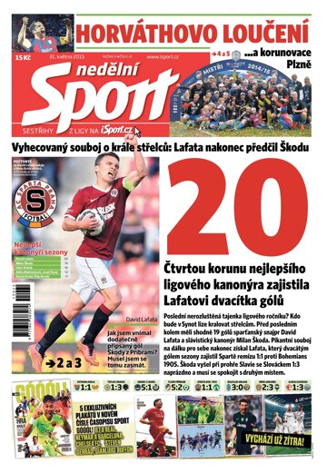 Obálka e-magazínu Nedělní Sport 31.5.2015