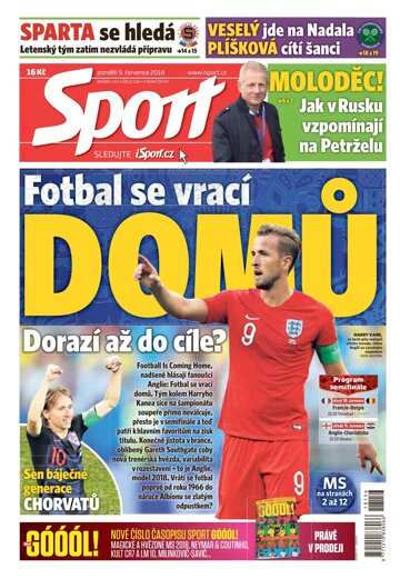 Obálka e-magazínu Sport 9.7.2018
