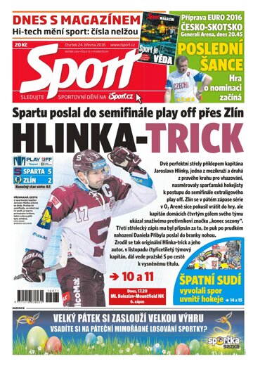 Obálka e-magazínu Sport 24.3.2016