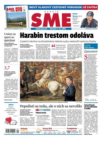 Obálka e-magazínu SME 6.12.2016
