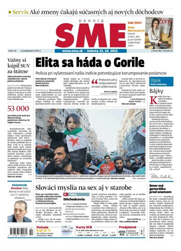 Obálka e-magazínu SME 22.10.2016