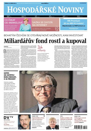 Obálka e-magazínu Hospodářské noviny 164 - 24.8.2016