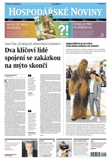 Obálka e-magazínu Hospodářské noviny 094 - 17.5.2018