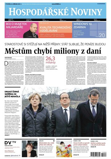 Obálka e-magazínu Hospodářské noviny 060 - 26.3.2015