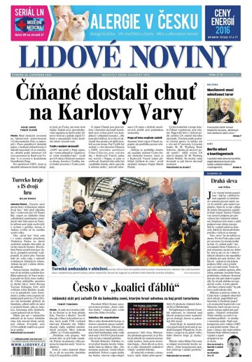 Obálka e-magazínu Lidové noviny 26.11.2015