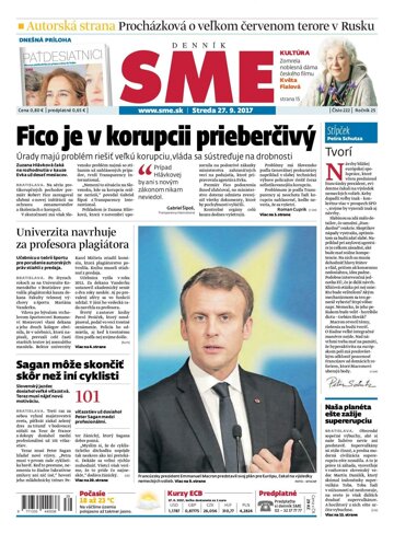 Obálka e-magazínu SME 27.9.2017