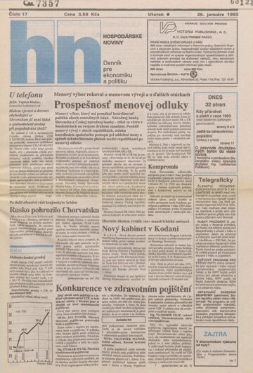 Obálka e-magazínu HN_26.1.1993