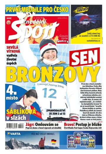 Obálka e-magazínu Nedělní Sport 11.2.2018