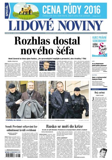 Obálka e-magazínu Lidové noviny 21.1.2016