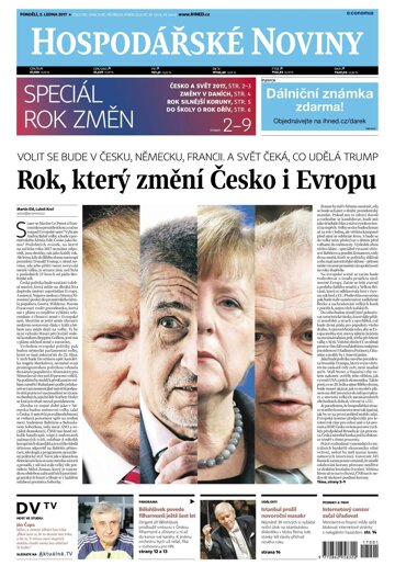 Obálka e-magazínu Hospodářské noviny 001 - 2.1.2017
