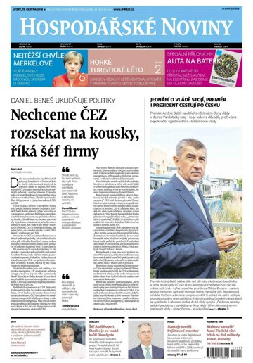 Obálka e-magazínu Hospodářské noviny 117 - 19.6.2018