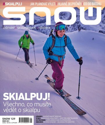 Obálka e-magazínu SNOW 129 – únor 2021 + skialpová příloha