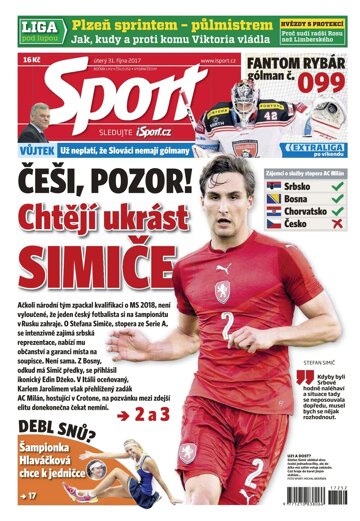Obálka e-magazínu Sport 31.10.2017