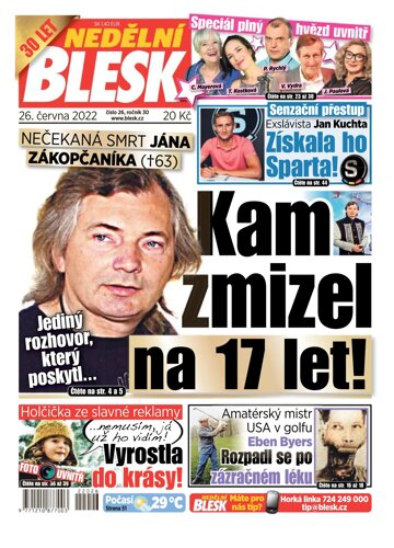 Obálka e-magazínu Nedělní Blesk 26.6.2022