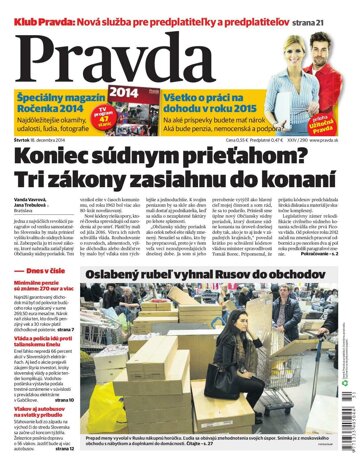 Obálka e-magazínu Pravda 18. 12. 2014