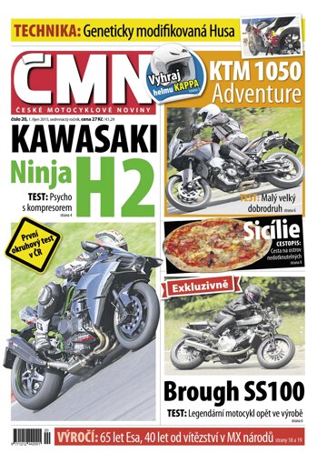 Obálka e-magazínu ČESKÉ MOTOCYKLOVÉ NOVINY 20/2015