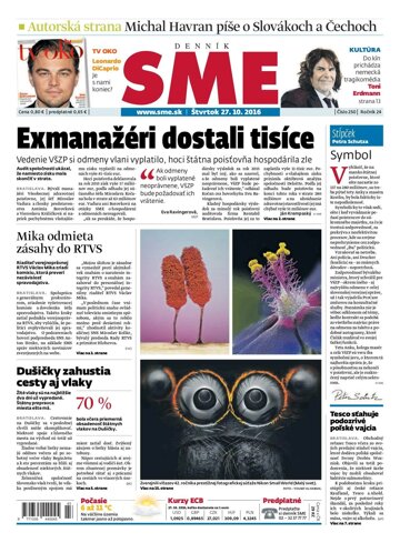 Obálka e-magazínu SME 27.10.2016