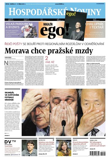 Obálka e-magazínu Hospodářské noviny 196 - 9.10.2015