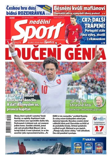 Obálka e-magazínu Nedělní Sport 19.6.2016