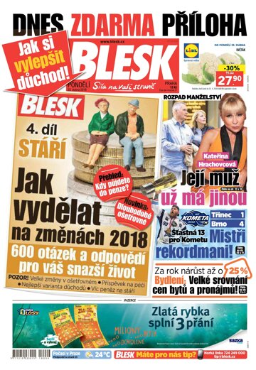 Obálka e-magazínu Blesk 23.4.2018
