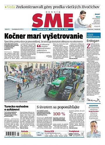 Obálka e-magazínu SME 23.6.2018