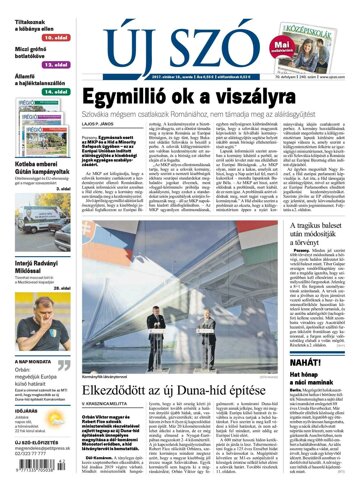 Obálka e-magazínu Új Szó 18.10.2017