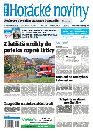 Obálka e-magazínu Horácké Noviny Čtvrtek 24.11.2022 č. 047