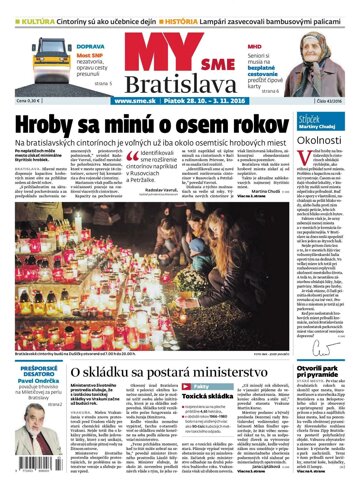 Obálka e-magazínu SME MY Bratislava 28/10/2016