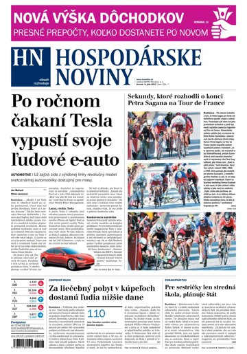 Obálka e-magazínu Hospodárske noviny 06.07.2017