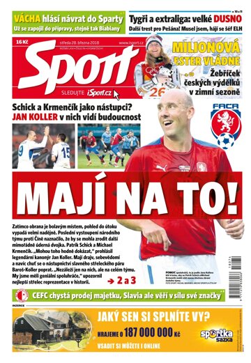 Obálka e-magazínu Sport 28.3.2018