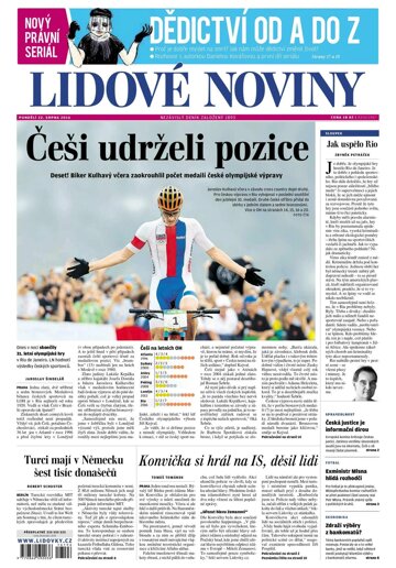 Obálka e-magazínu Lidové noviny 22.8.2016