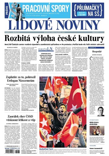 Obálka e-magazínu Lidové noviny 13.3.2017