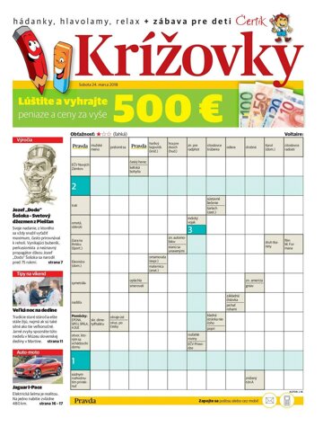 Obálka e-magazínu Krížovky 24.3.2018