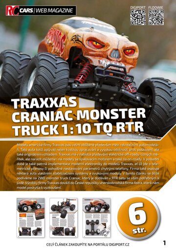 Obálka e-magazínu Traxxas Craniac Monster Truck 1 : 10 TQ RTR