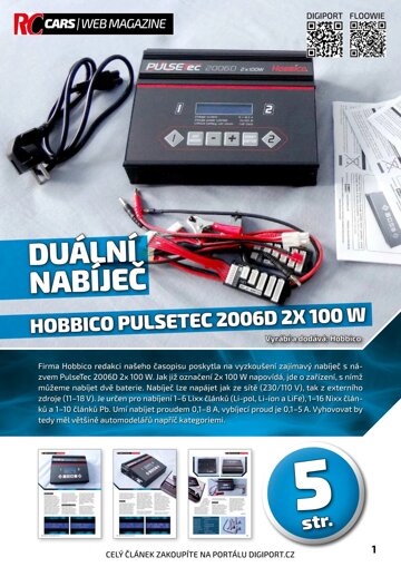 Obálka e-magazínu Nabíječ Hobbico Pulsetec 2006D 2x 100 W