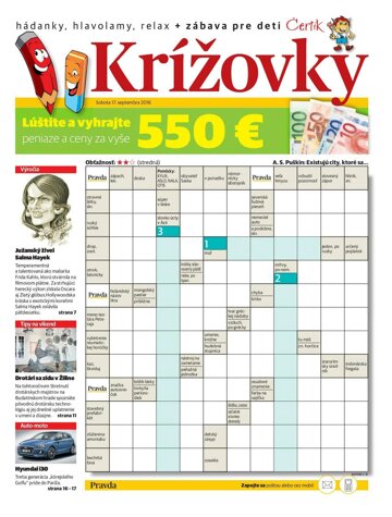 Obálka e-magazínu Krížovky 17. 9. 2016