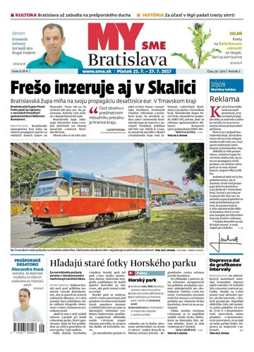 Obálka e-magazínu SME MY Bratislava 21.7.2017